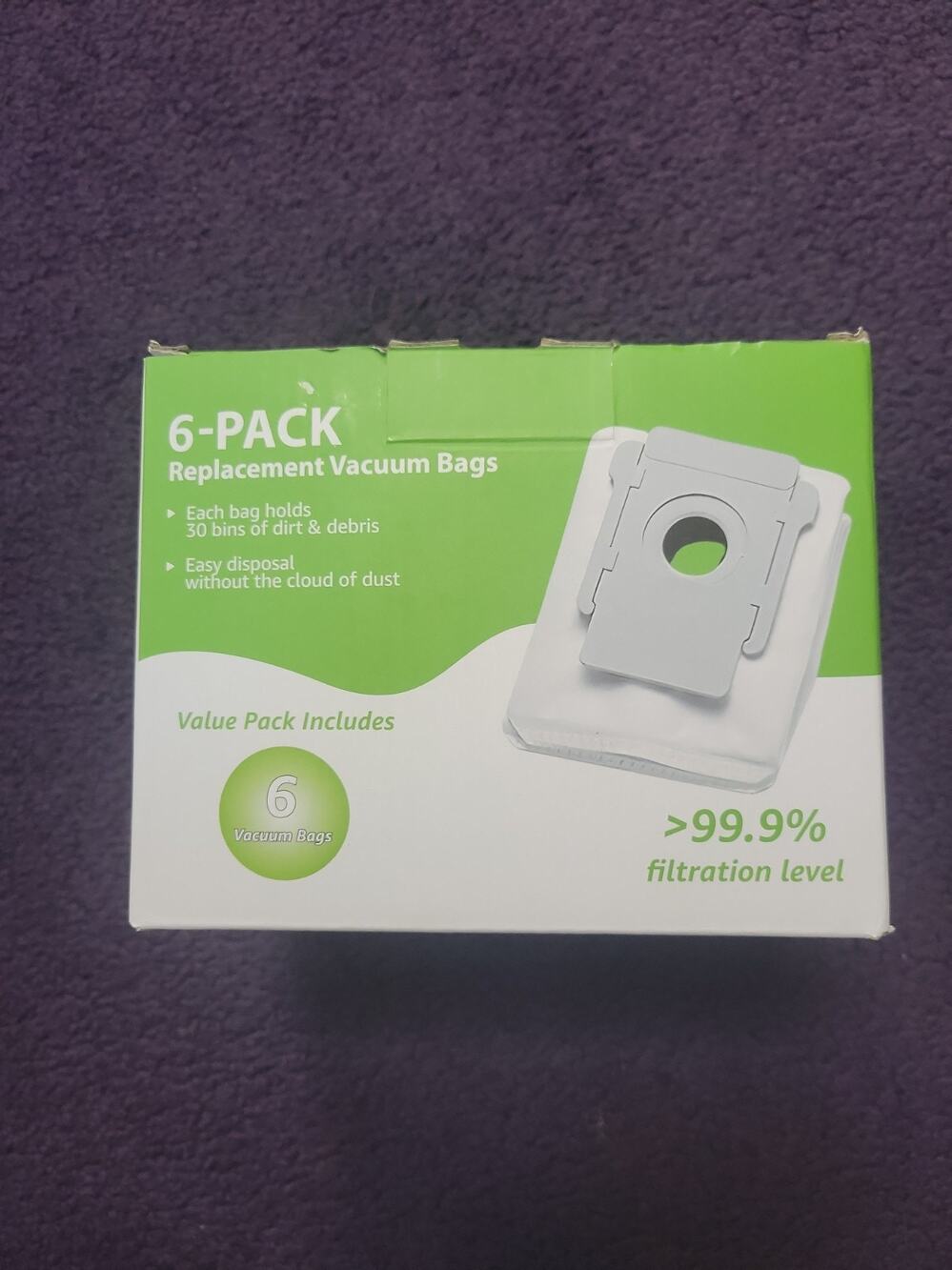 13170. 6-Pack replacement Vacuum Bags Suitable For i And s and j Series